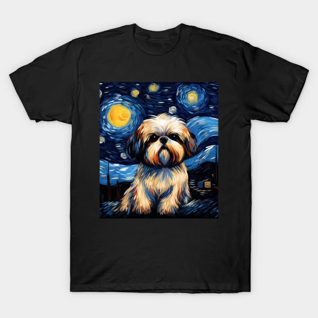 Shih Tzu Night T-Shirt by NatashaCuteShop